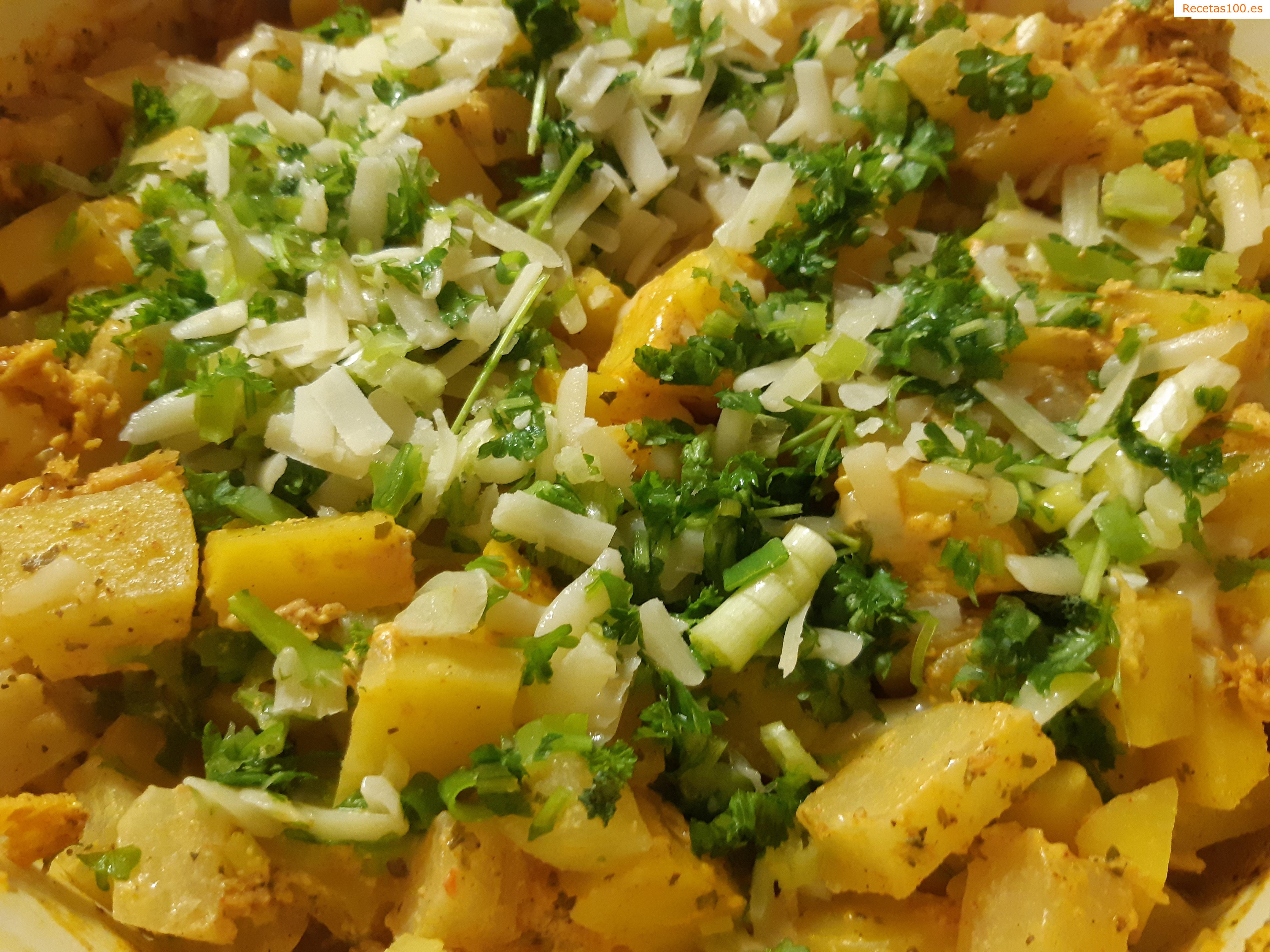 Calabacines al horno con colinabo y cebolla