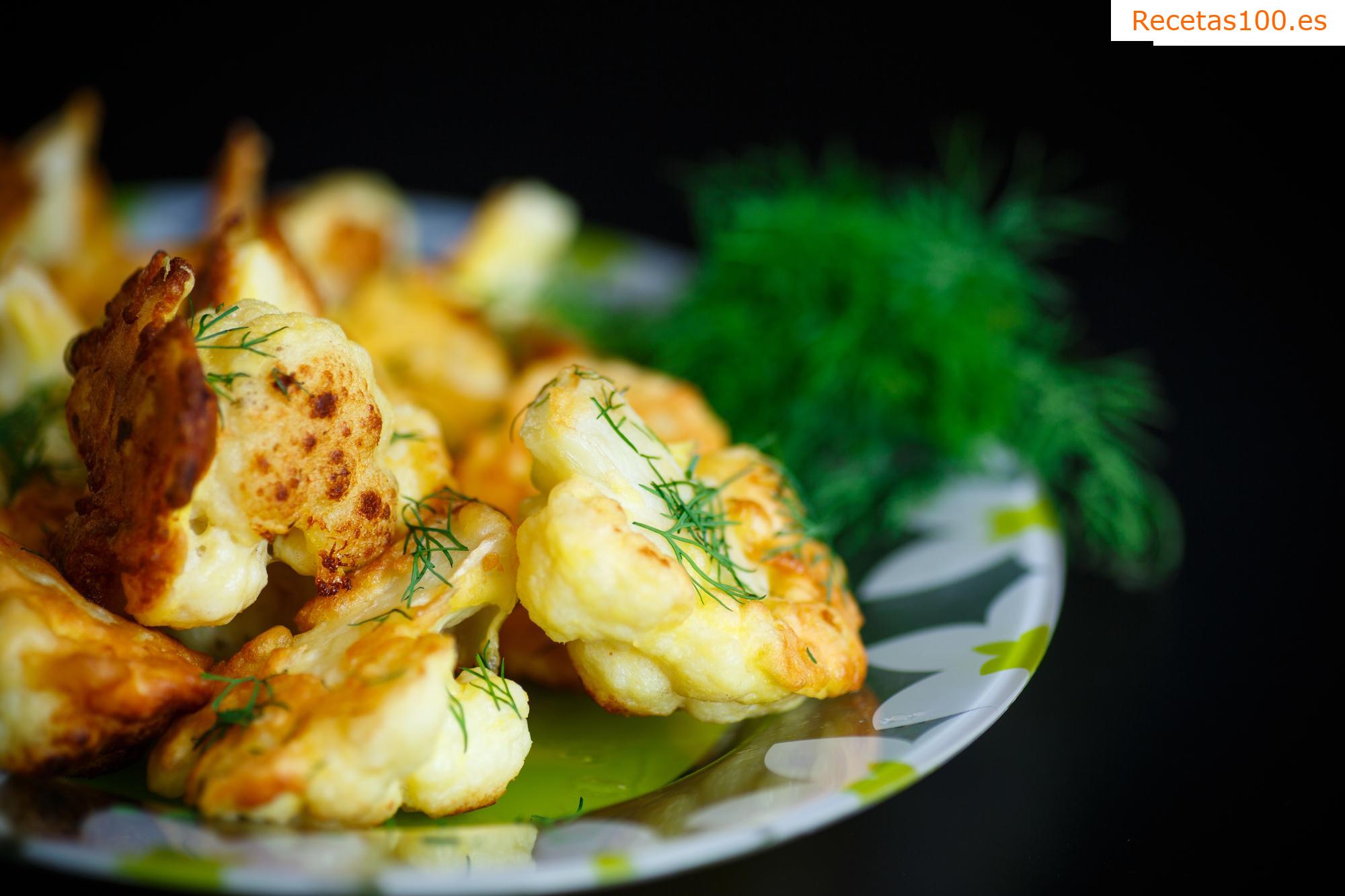 Coliflor frita en masa picante