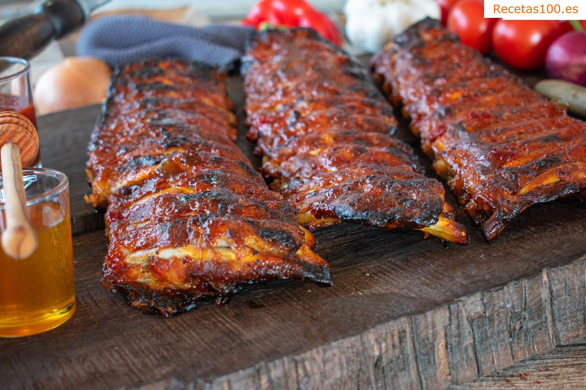 Costillas a la miel a la parrilla