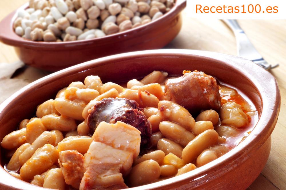 Guiso de frijoles con embutido y champiñones