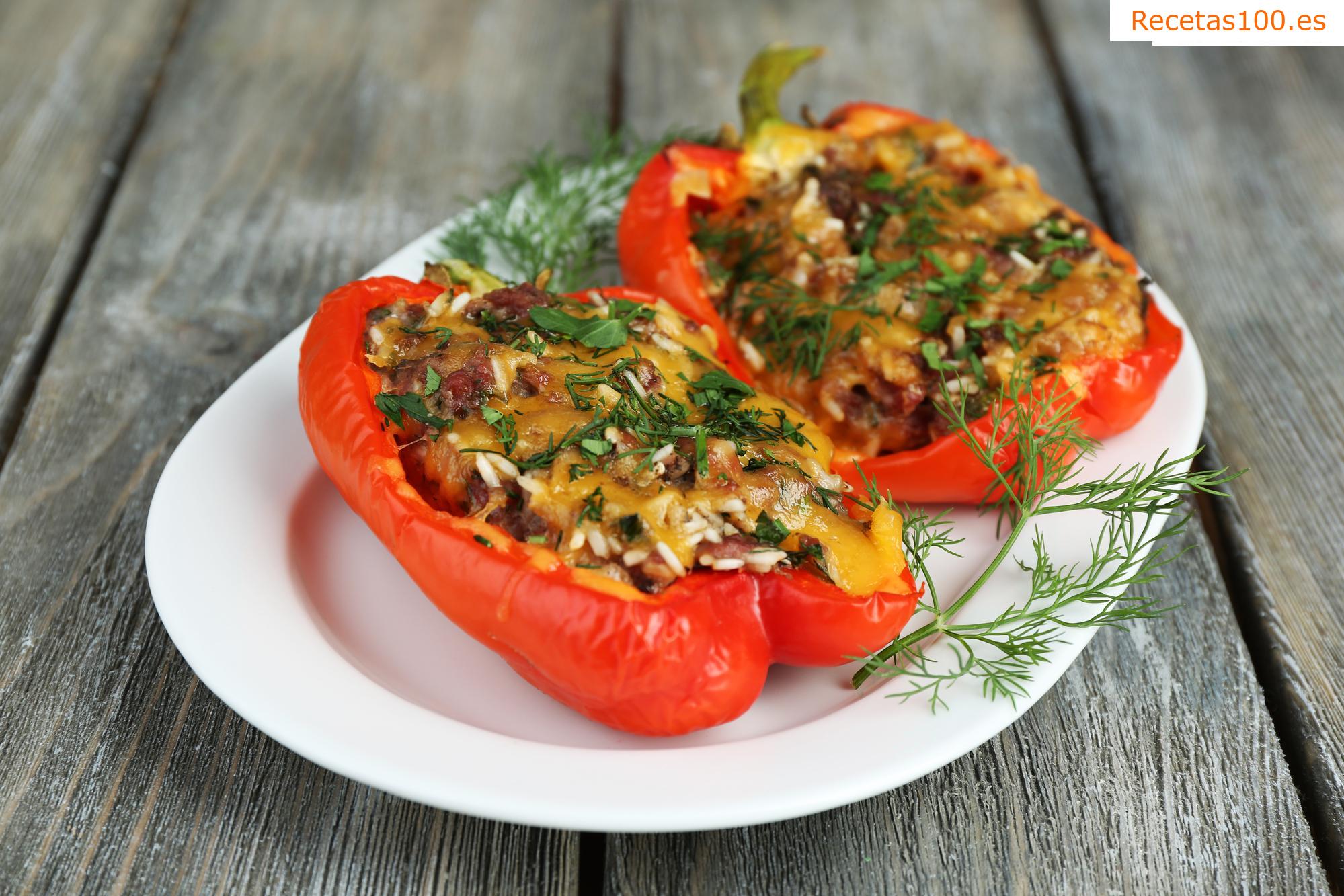 Pimientos rellenos de mijo