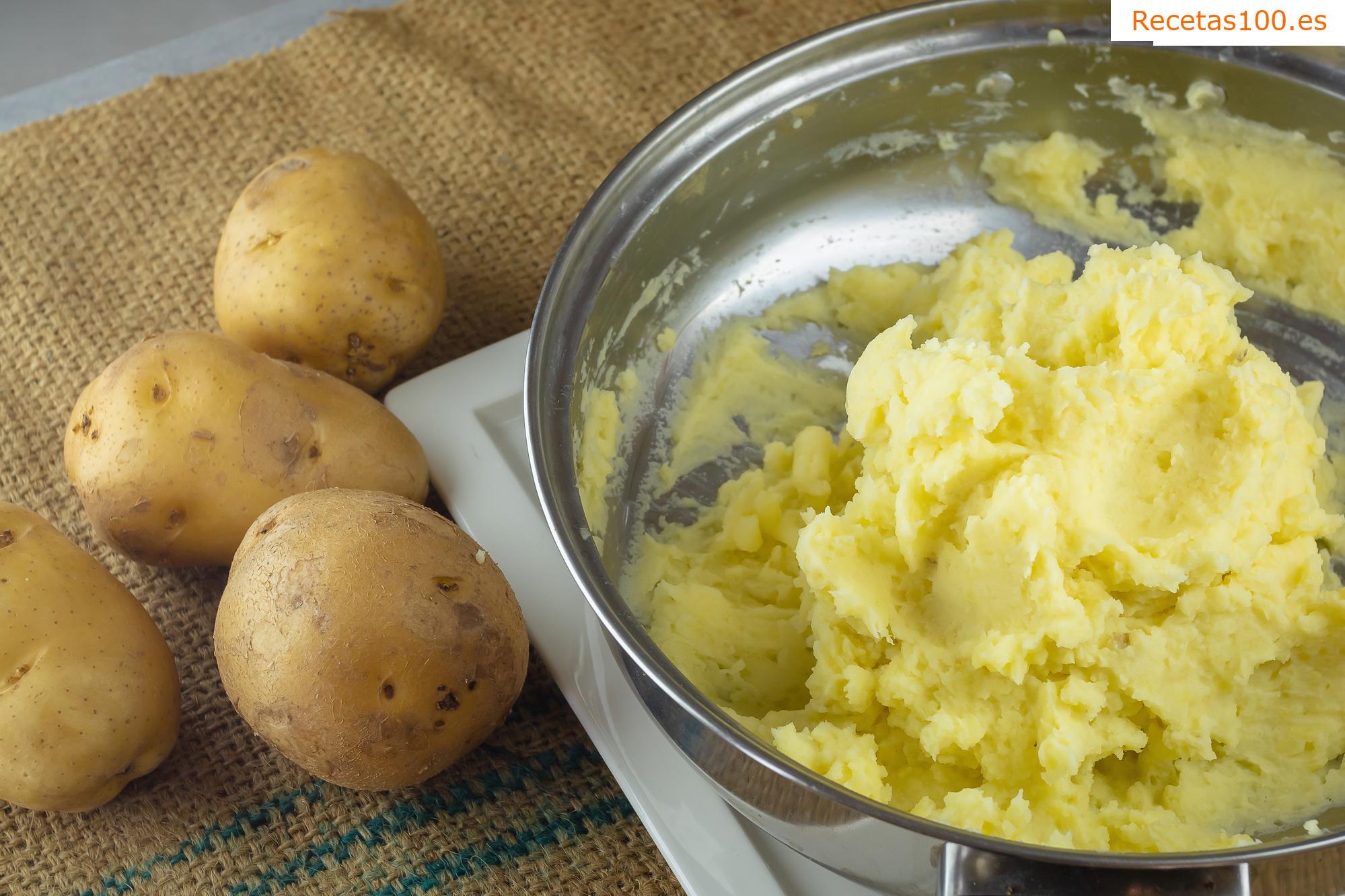 Puré de patatas con tocino inglés