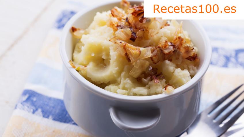 Puré de patatas horneado en tocino