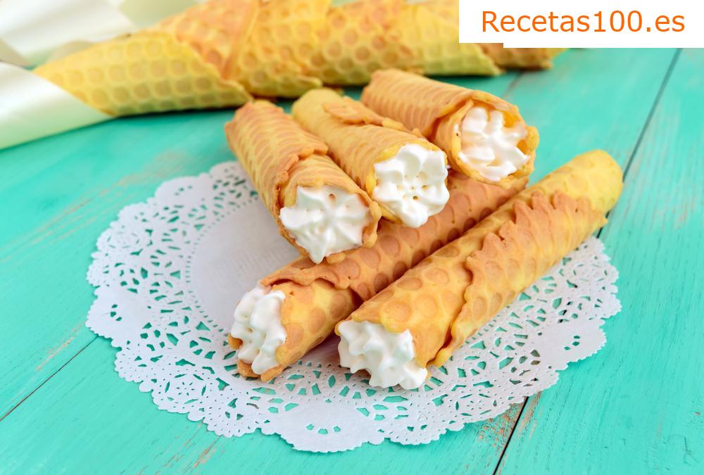 Rollitos con crema de nuez