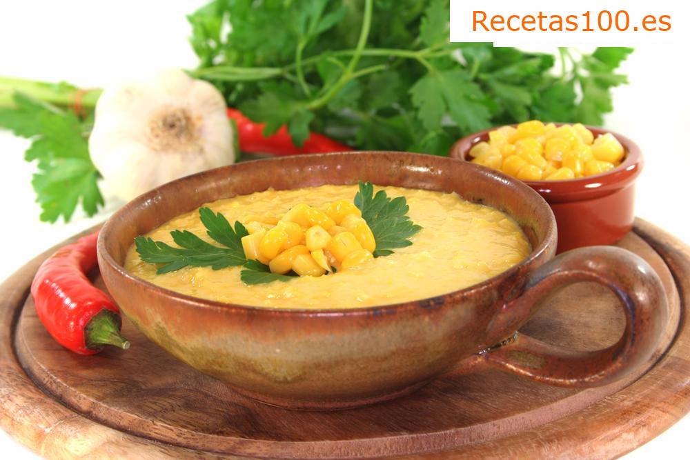 Sopa de calabacín con maíz