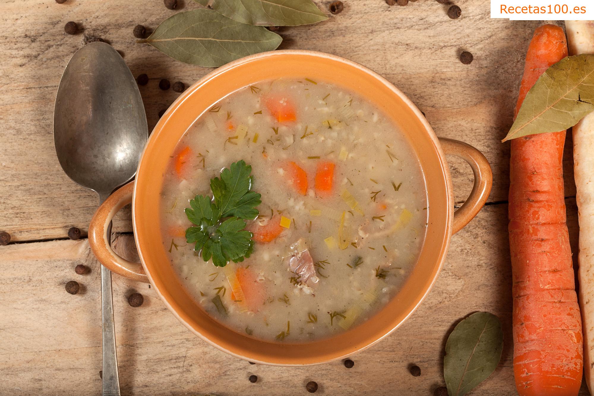Sopa de verduras con alforfón