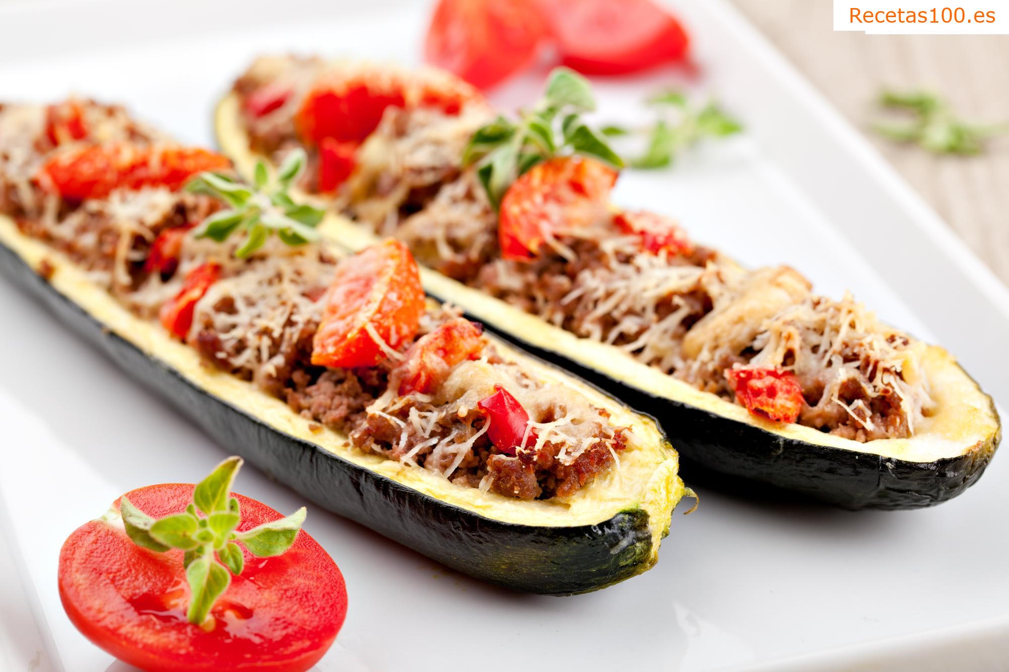 Zucchinis rellenos de carne picada